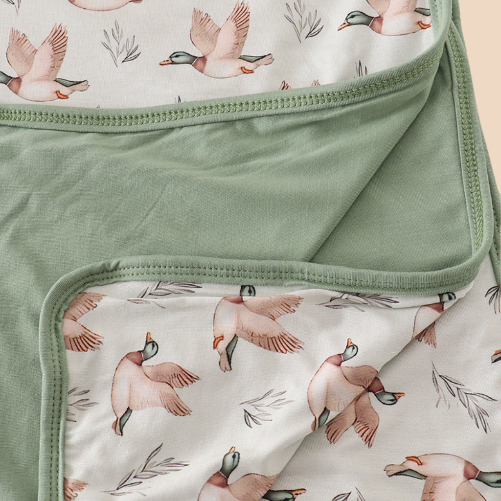 Green Duck Bamboo Blanket