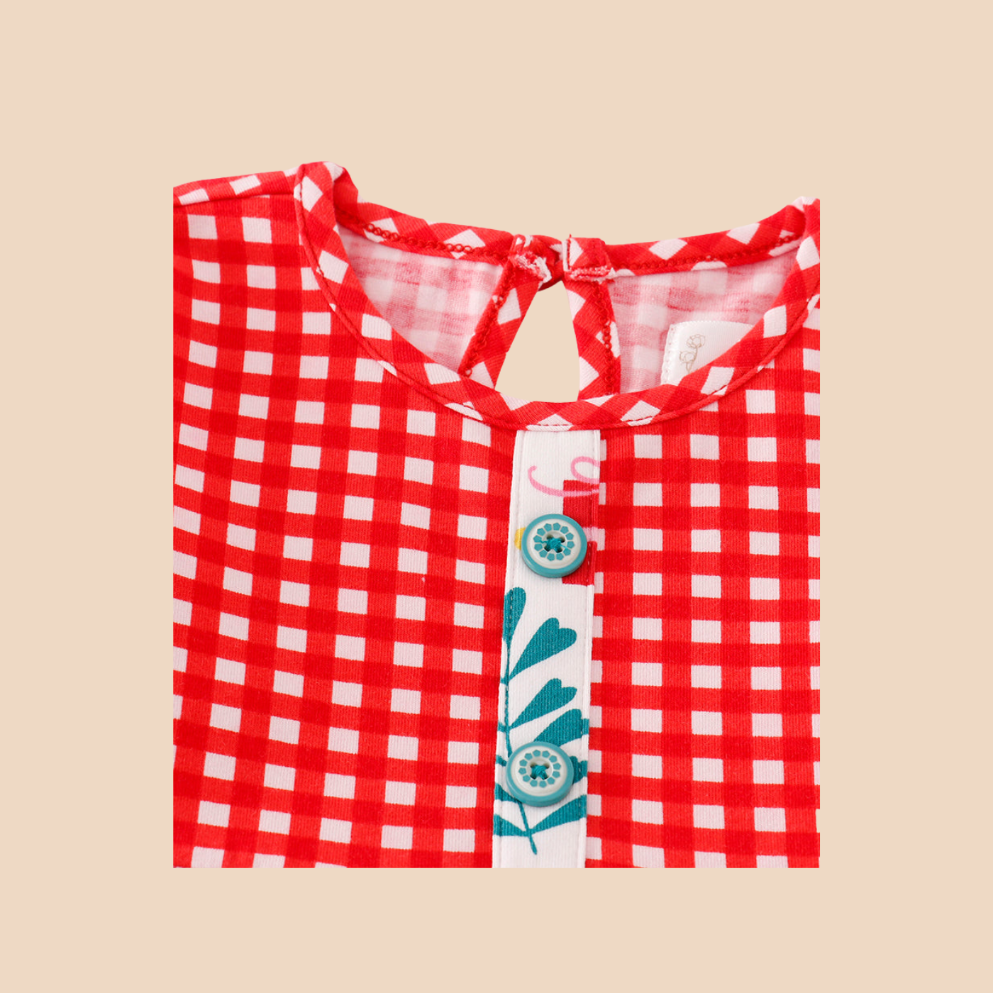 Red Christmas Plaid Ruffle Romper