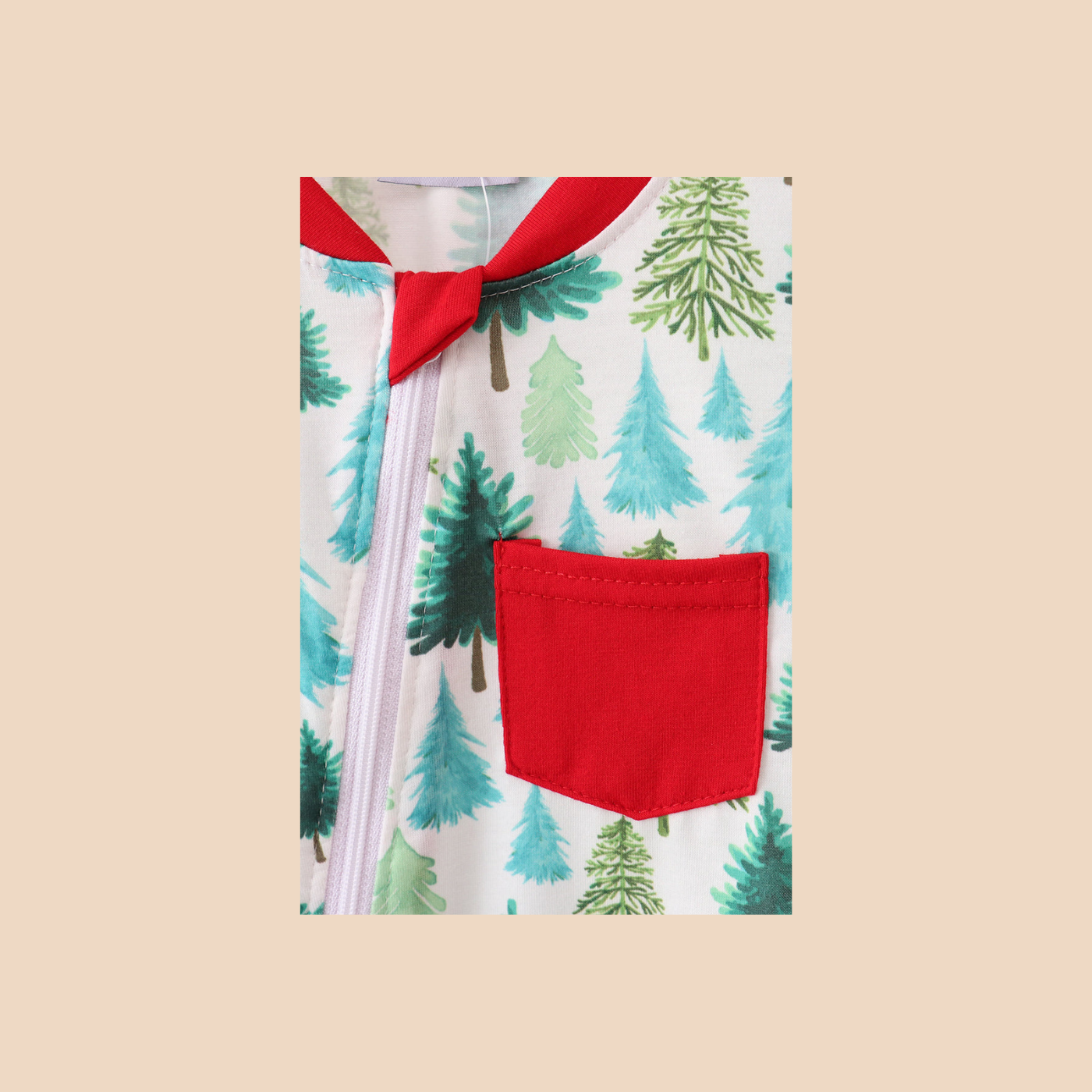 Green Christmas Tree Print Romper