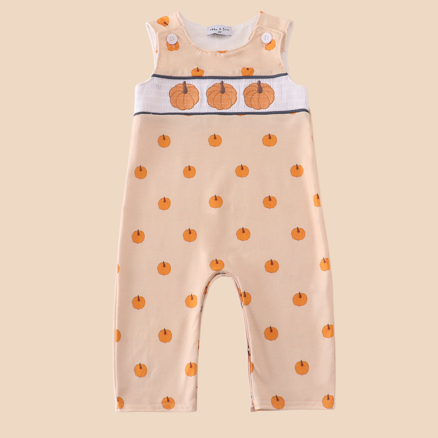 Khaki Embroidery Smocked Jonjon