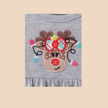 Grey Reindeer Romper