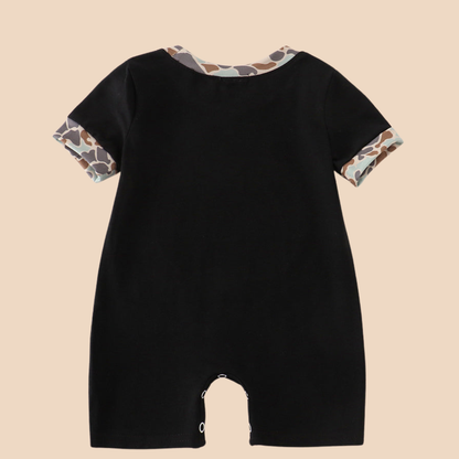 Black Camouflage Pumpkin Romper