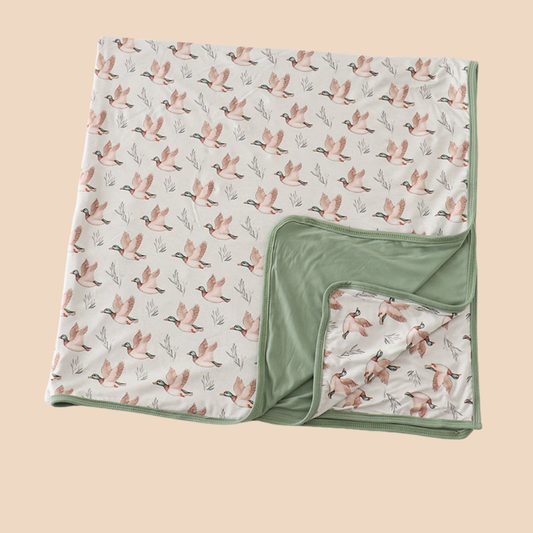 Green Duck Bamboo Blanket