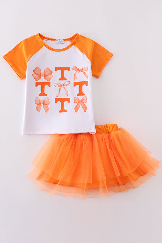 Tennessee bow girl skIrt set