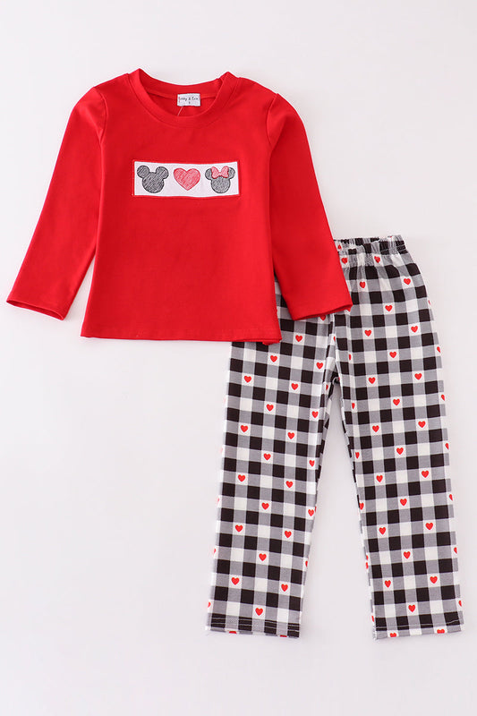 Red Heart Embroidered Boy Set